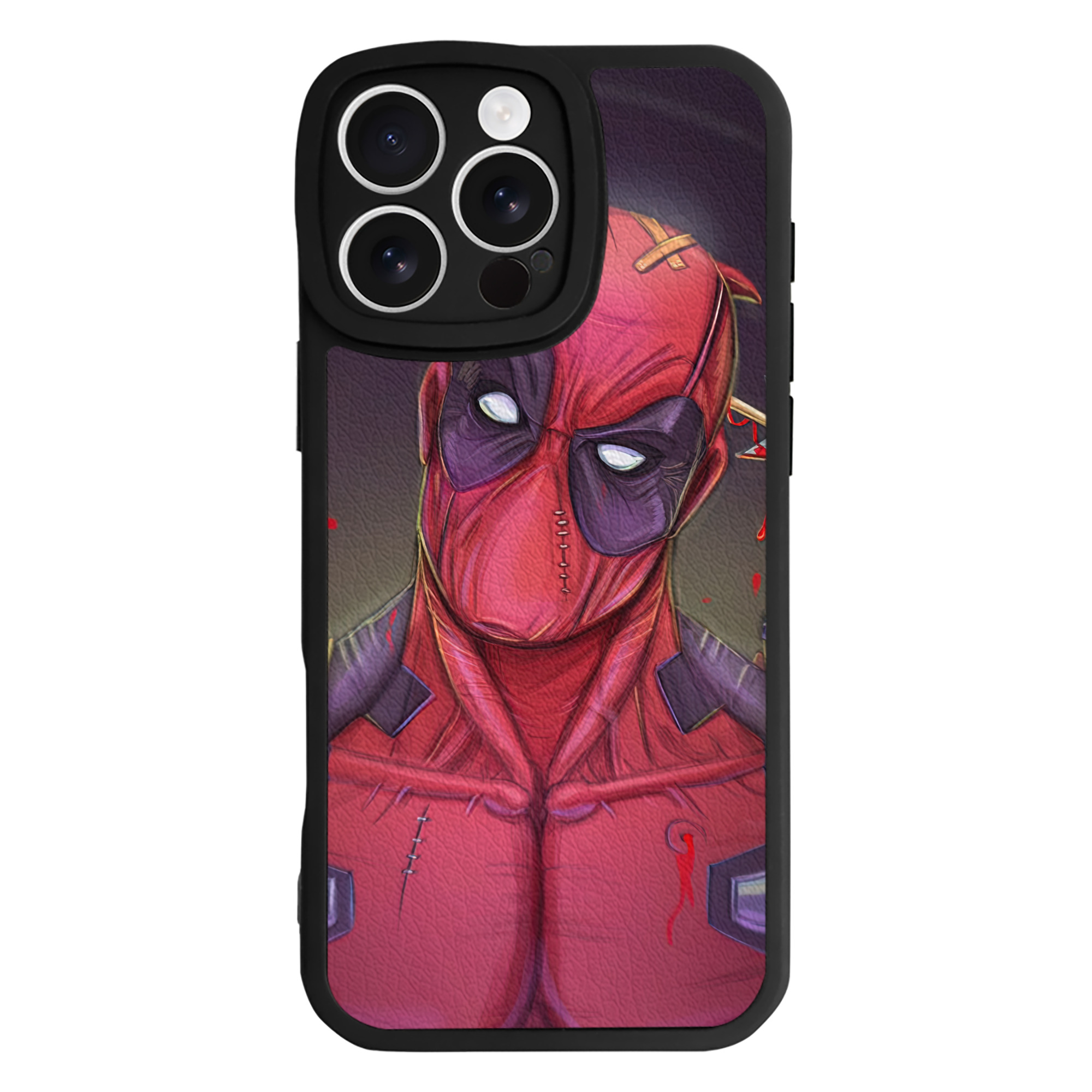 （画像用） Deadpool デッドプール 【iPhone 16シリーズ対応】シリコンスマホケース（レザー調） 材質：シリコン
